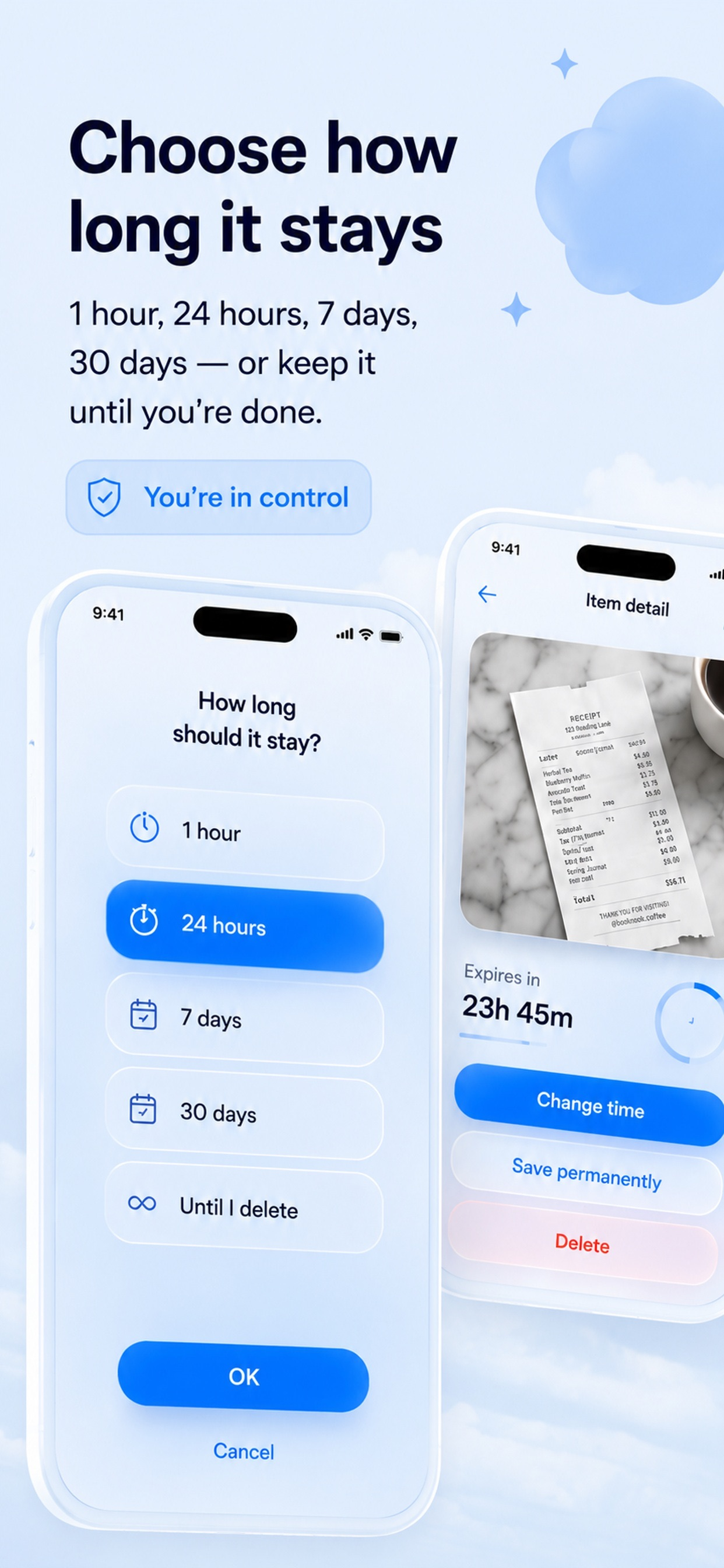 PoofCam — choose how long a photo stays