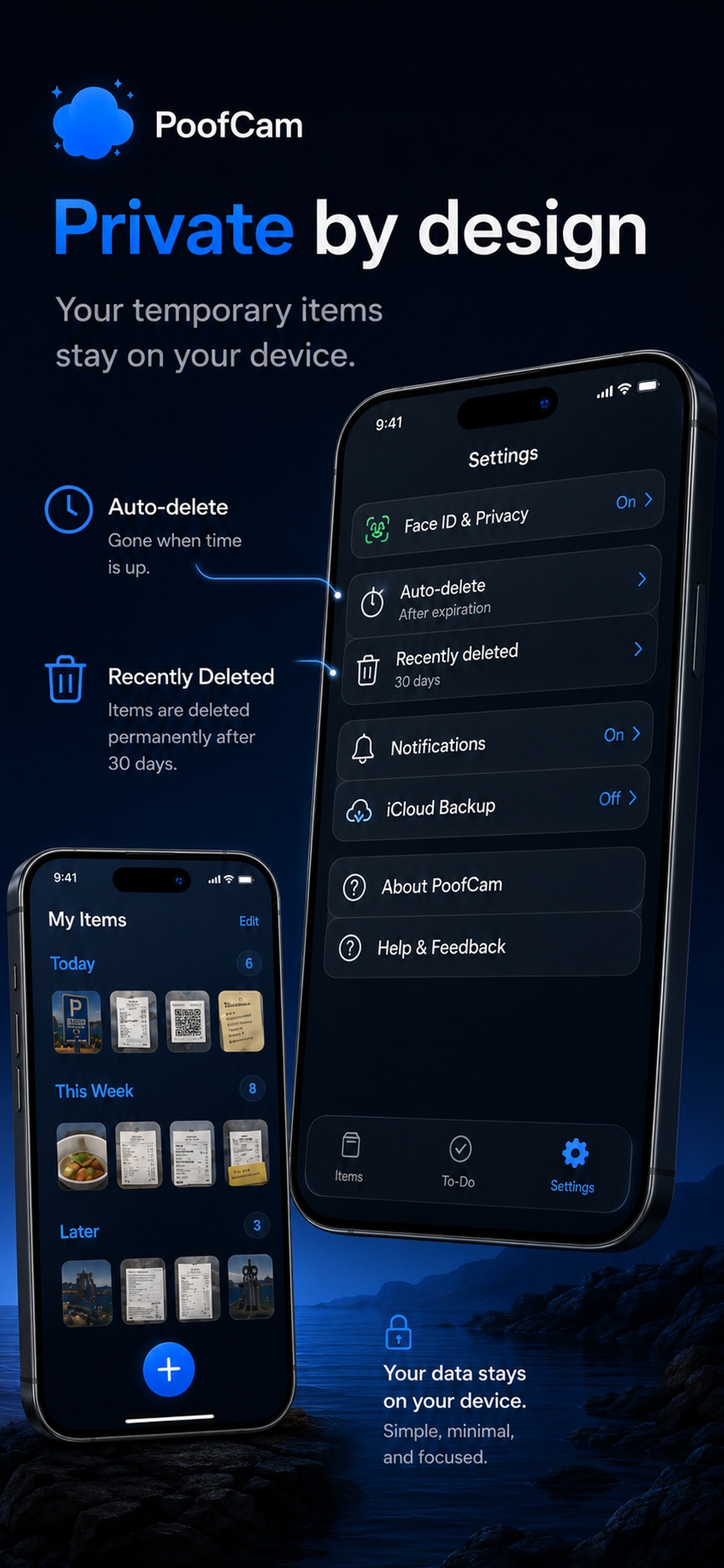 PoofCam — private by design, on your device